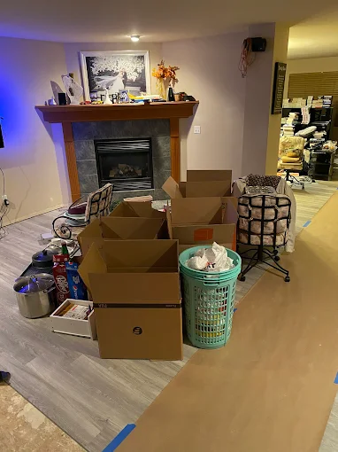 Home exterior construction work